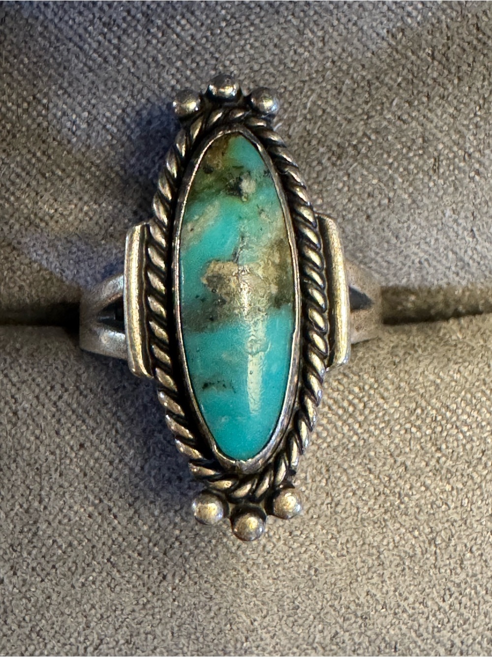 Vintage Bell Trading Post Sterling Turquoise Ring - Size 6
